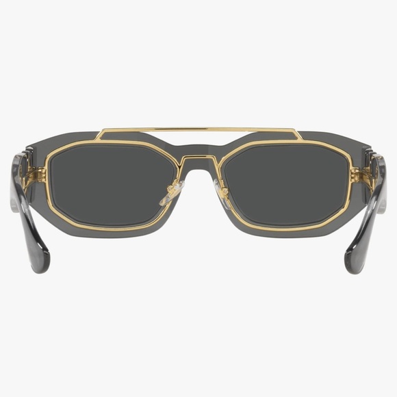 Versace Unisex Sunglasses Transparent Dark Grey Frame; Used Like new - Picture 9 of 9